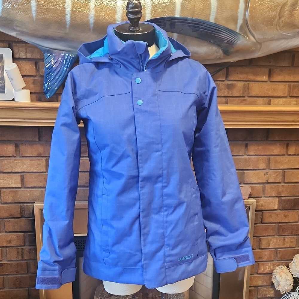 Burton Elodie Snowboard Ski Jacket Hooded Girls Large Purple Teal Dry Ride